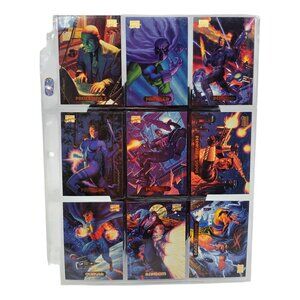 Marvel Masterpieces 1994 Trading Card Set 90-98 In Plastic Sleeve